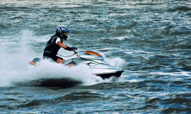 Man Doing Water Sports On Jet Ski